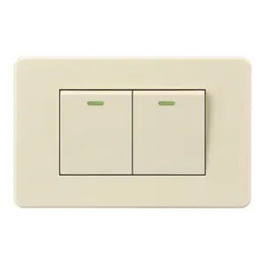 US Electric Mounted Wall Push Electrical Home Application Electrical Light Power 2 Gang Waterproof Regular Wall Switches