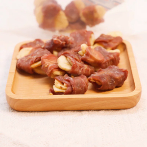 OEM ODM Nourriture <span class=keywords><strong>pour</strong></span> animaux de compagnie Friandises <span class=keywords><strong>pour</strong></span> animaux de compagnie de bonne qualité Friandises naturelles <span class=keywords><strong>pour</strong></span> animaux de compagnie Friandises <span class=keywords><strong>pour</strong></span> <span class=keywords><strong>chiens</strong></span> à base de <span class=keywords><strong>banane</strong></span> enrobées de canard <span class=keywords><strong>pour</strong></span> chien - Product Image 2