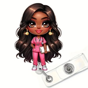 YOYI費用対効果の高い環境に優しいアクリル製デジタル印刷漫画看護師バッジ学校販促ビジネスギフト - Product Image 4