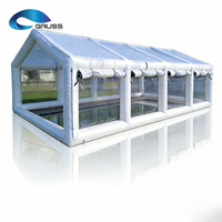 Tente gonflable Gauss à prix d'usine, installation facile, 10x33x20 pieds, imperméable, pour camping extérieur, abri de piscine, tente de mariage
