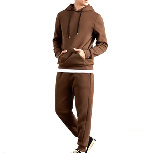 Conjunto deportivo cómodo de estilo casual para hombre, transpirable, 100% algodón, ligero, de color sólido, para ropa de calle de invierno. - Product Image 1