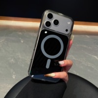 Nouvelle coque de téléphone portable magnétique mate givrée en TPU+PC avec chargement sans fil pour 17 16 15 Pro Max, antichoc, coussin d'air souple