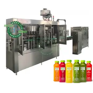 Peralatan mesin pembotolan jus, 2000bpto 20000bp200 ml ke 2L karbonasi apple orange pulp pulpy