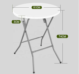 Tavolo pieghevole rotondo Casual all'aperto di alta qualità tavolo <span class=keywords><strong>da</strong></span> <span class=keywords><strong>giardino</strong></span> bianco alto - Product Image 6