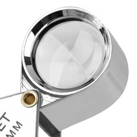 30x21mm Gold Jewelry Microscope Foldable Jewelers Magnifying Glass with Triplet Lens Eye Tool for Diamond & Jewellery Inspection