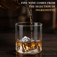 Verre à whisky OLATEC Mountain View avec motif paysager gravé en 3D pour whisky, thé, café, cocktail, en stock