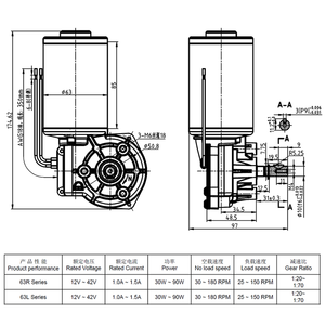 <span class=keywords><strong>220V</strong></span> 12V 24V 36V 48V 63mm 속도 제어 <span class=keywords><strong>DC</strong></span> 모터 35rpm 100w 감속기 마이크로 모터 판매 - Product Image 6