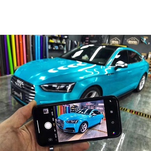 WRAPMASTER 1,52*17m Super brillo metálico lago Azul Auto vinilo envoltura personalizada coche envoltura vinilo - Product Image 1