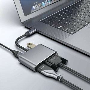 4-in-1 USB 3.1タイプCハブドッキングステーションアダプタコンバータVGA 4K HDTV USB3.0 PDポート60Hzコンピュータプロジェクター - Product Image 1