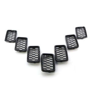 Per 2017 Jeep Grand <span class=keywords><strong>Cherokee</strong></span> <span class=keywords><strong>nero</strong></span> + cromato a nido d'ape testurizzato griglia del radiatore anteriore nuova 68317863AA - Product Image 3