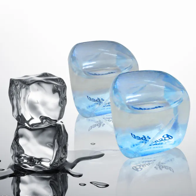 Custom Clear Reusable Ice Cubes With Logo Inside