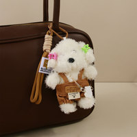 Porte-clés et breloque en peluche ours chiot fait main original, mignon, pour sac de voyage et pendentif de voiture, cadeau, vente transfrontalière, faible MOQ, personnalisable