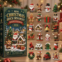 Calendrier de l'Avent miniature de Noël avec 24 briques décoratives