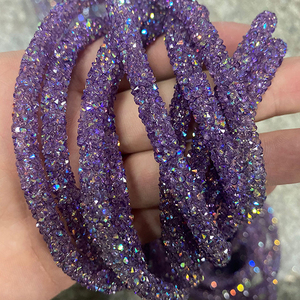 High Quality Round Shape Rhinestone Cord Rope Trimming for Clothing Rhinestone Tube Rhinestone Round <strong>Strip</strong> for Shoes - Product Image 4