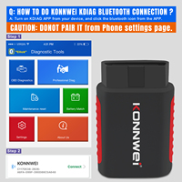 Scanner de diagnostic automobile sans fil multi-systèmes Bluetooth OBD2 KONNWEI KDIAG avec réinitialisation d'huile, correspondance de batterie, DPF, EPB