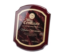 Trophée de luxe en bois gravé effet vieilli avec impression typographique, personnalisable, en forme de bouclier, avec boîte en bois portable, pour la maison