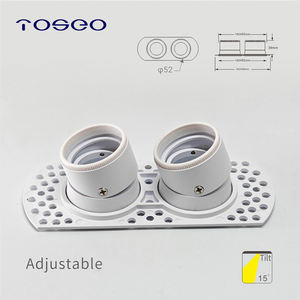 TOSEO Kundenspezifische LED-Leuchte Moderne Einstellbare Rahmenlose Doppel-Kopf-Aluminium-Spotlights und Downlights in Weiß - Product Image 4