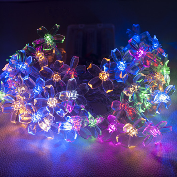 2AA Battery Powered 1.5m 10 LED Flower Peach Blossom Romantic Twinkle String Lights