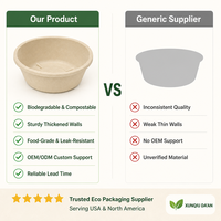 Bol en pulpe biodégradable jetable, bol en papier épaissi pour plats à emporter, pour la maison, les barbecues en plein air, contenant alimentaire écologique