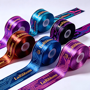 Cinta de Satén con Estampado de Lámina Dorada Personalizada Hecha en Vietnam, en Bobina, Empaquetado Listo para Venta al por Menor para Mayoristas y Distribuidores - Product Image 5
