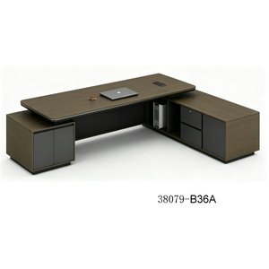 Escritorio Ejecutivo Moderno de Madera con Gabinete de Almacenamiento 38079-B36A, Muebles de Oficina Independientes - Product Image 1