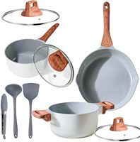 Ensemble de casseroles et poêles en céramique antiadhésive, batterie de cuisine antiadhésive, poêle à frire et casserole, marmite avec couvercle pour la cuisson