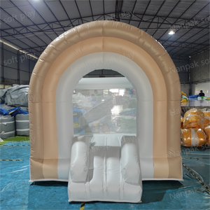 Château gonflable PVC 8 pieds blanc beige arc-en-ciel pour événements et fêtes <span class=keywords><strong>d</strong></span>'enfants, idéal pour la location, parfait pour les anniversaires. - Product Image 2