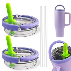Couvercle de paille de rechange pour gobelet 40 oz, adapté aux couvercles de gobelets Stanley Quencher étanches et résistants aux éclaboussures avec poignée - Product Image 1