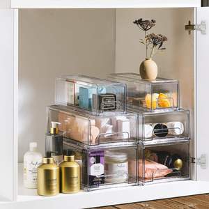 Cajones Extraíbles para Refrigerador, Caja de Almacenamiento Apilable para Refrigerador, Contenedores Organizadores Transparentes para Despensa - Product Image 3