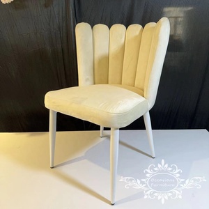 Handmade White <strong>Velvet</strong> <strong>Dining</strong> <strong>Chairs</strong> for Home Hotel Banquet Wedding Events Durable Stainless Steel Furniture Outdoor Living Room - Product Image 1