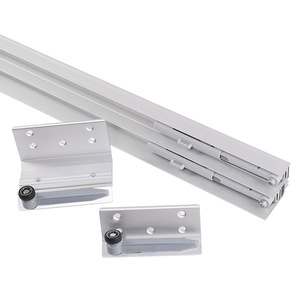 External Top-Mounted Sliding Door Track Double Damper Aluminum Alloy Ceiling Mount For Wardrobes Tv Cabinets - Product Image 1