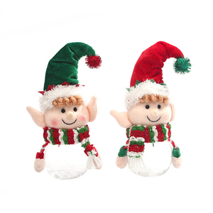 Merry Christmas Party Bar KTV Supplies Large PVC box Santa Claus shape Christmas Candy Jar Xmas Decoration Elf Bags