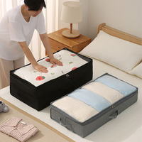 Boîte de rangement pliable et extensible pour lit, en tissu Oxford 600D robuste, imperméable, empilable, organisateur de placard pour couettes et couvertures