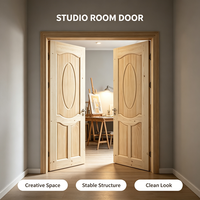 Solid Pine Timber Interior Door Uncoated Wood Door for Condo Bedroom Interior Fit Out
