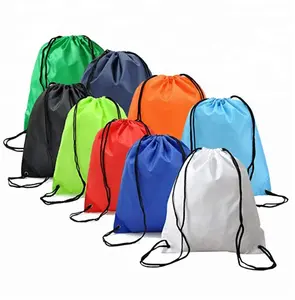 Сумка на шнурке из полиэстера с логотипом на заказ, Экологичная нейлоновая Подарочная сумка для переноски, сумка на шнурке