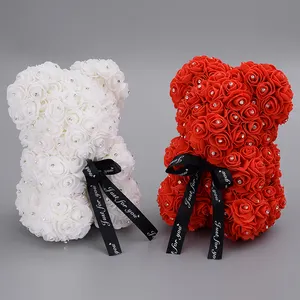 25 cm rose bear for valentines day Diamond wedding decoration teddy bear premium rose teddy bear
