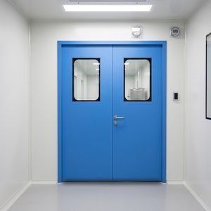 Porta per Camera Bianca Ospedaliera a Doppia Anta in Acciaio per Farmacia con Serratura Standard Europea - Fornitore - Product Image 1