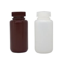 Bouteille ronde en PEHD pour réactifs de laboratoire, bouteille en plastique blanc ambré avec bouchon à vis, bouteille de stockage de produits chimiques, personnalisable OEM ODM