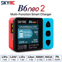 Chargeur intelligent multifonction SKYRC B6neo 2, chargeur intelligent DC 300W PD 126W pour batteries LiPo/LiFe/Lilon/LiHV/NiMH/NiCd/Pb