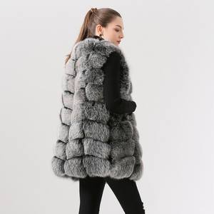 QIUCHEN QC19035 nouveauté véritable fourrure de renard <span class=keywords><strong>gilet</strong></span> <span class=keywords><strong>Long</strong></span> <span class=keywords><strong>gilet</strong></span> femmes hiver épais manteau de fourrure mode <span class=keywords><strong>gilet</strong></span> - Product Image 3
