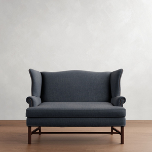 <span class=keywords><strong>Sofá</strong></span> Moderno Minimalista de Dos <span class=keywords><strong>Plazas</strong></span> con Respaldo Alto y Tapizado en Tela Azul con Cojines Suaves para la Sala de Estar - Product Image 1