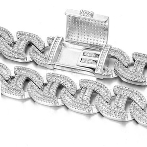 VVS Moissanite مجوهرات هيب هوب مخصصة, VVS المويسانتي الماس مخصص الهيب هوب مجوهرات ميامي الكوبي لينك سلسلة الكوبي باجيت المويسانتي قلادة ل مغني الراب - Product Image 2