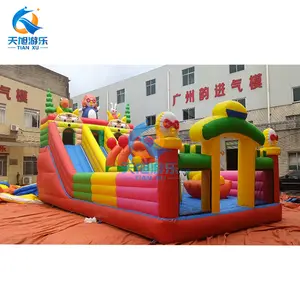 Outdoor Penguin Trampoline Inflatable Amusement Park Equipment Animal Theme Bounce Park with Climbing Slide Playful Playground