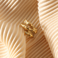 2023 Mingxi bijoux de mode en acier inoxydable or Rose décoration anneaux anneaux à trois couches pour femmes et hommes