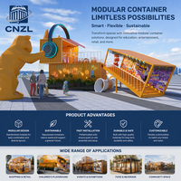 Café préfabriqué en conteneur pour rue |   Café modulaire antirouille |   Maison de vente au détail moderne au design vibrant orange, prête à l'emploi