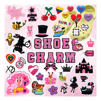 Breloques chaussures roses pour jolies filles, breloques, boucles en plastique et caoutchouc PVC, accessoires de dessin animé pour la fête scolaire des enfants, nouvel arrivage