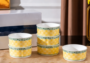 Bol en porcelaine de luxe à motif floral avec couvercle, ensemble de bols à soupe, mini pot à soupe en céramique, pot en céramique de 8 pouces, ensemble de vaisselle en céramique - Product Image 5