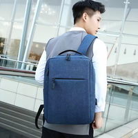 Nouveau design simple d'usine, vente en gros de sacs à dos pour ordinateur portable avec logo personnalisé en tissu polyester léger du Japon