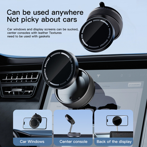 <span class=keywords><strong>Support</strong></span> de téléphone magnétique pour voiture avec charge sans fil, rotation à 360 degrés, forte aspiration sous vide pour tableau de bord, pare-brise - Product Image 5