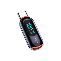 Adaptateur OTG en alliage de zinc 100W USB-C mâle vers Type-C femelle avec affichage de puissance